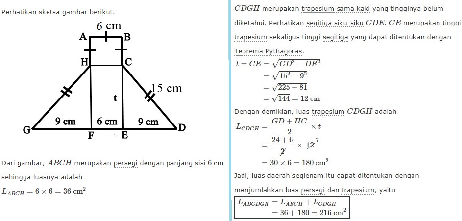 Rumus Teorema Pythagoras Trapesium Matematika Dasar