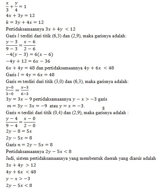 Contoh Soal Program Linear dan Jawaban