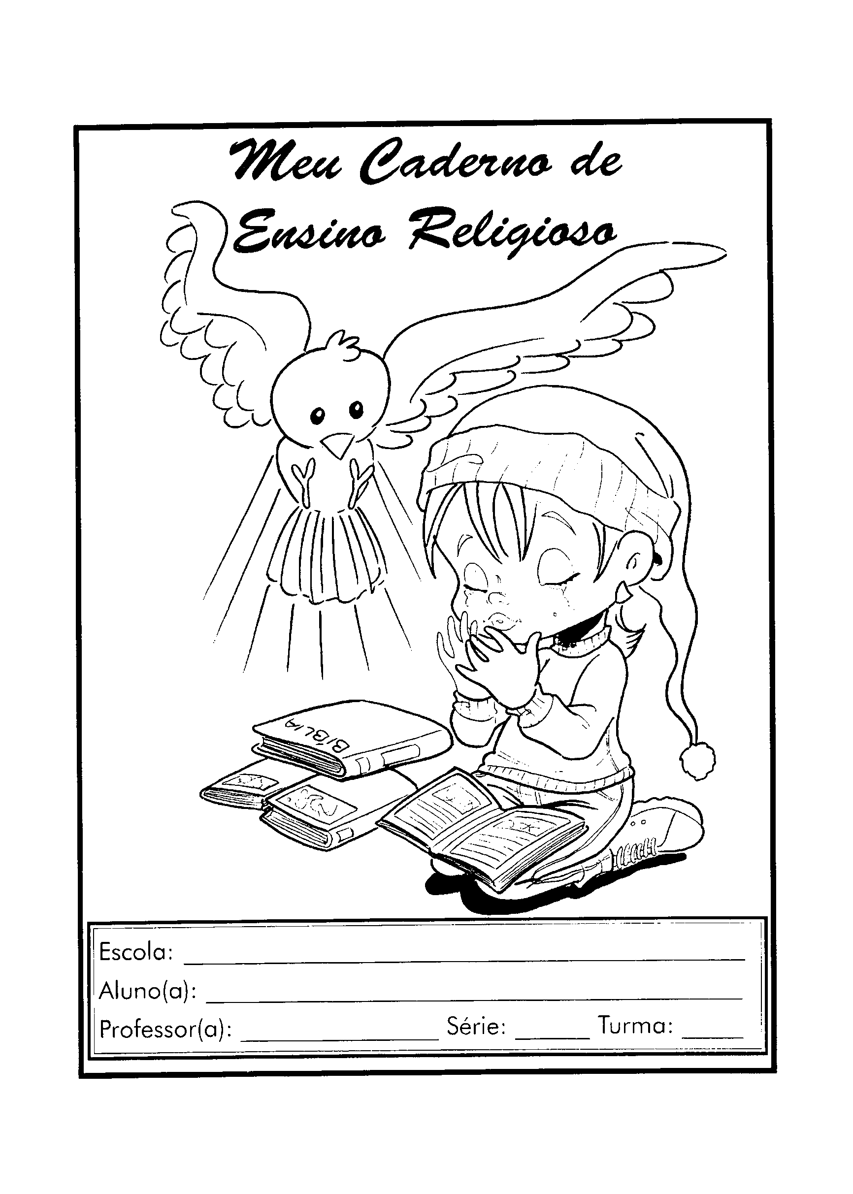 Capas para cadernos de atividades com desenhos para colorir Só Atividades