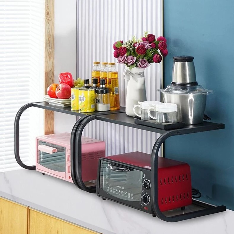 Microwave Oven Rack Multifunctional Kitchen Shelf Space Saving Storage Rack Rice Cooker Rack (56