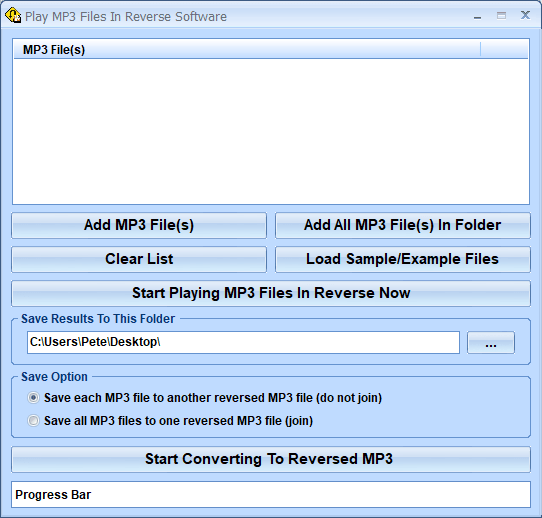 Play MP3 Files In Reverse Software