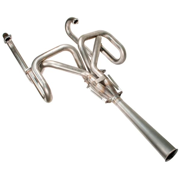 TriMil Bobcat Exhaust System, 15/8" MidEngine Header with Stinger Collector, Raw Steel Finish