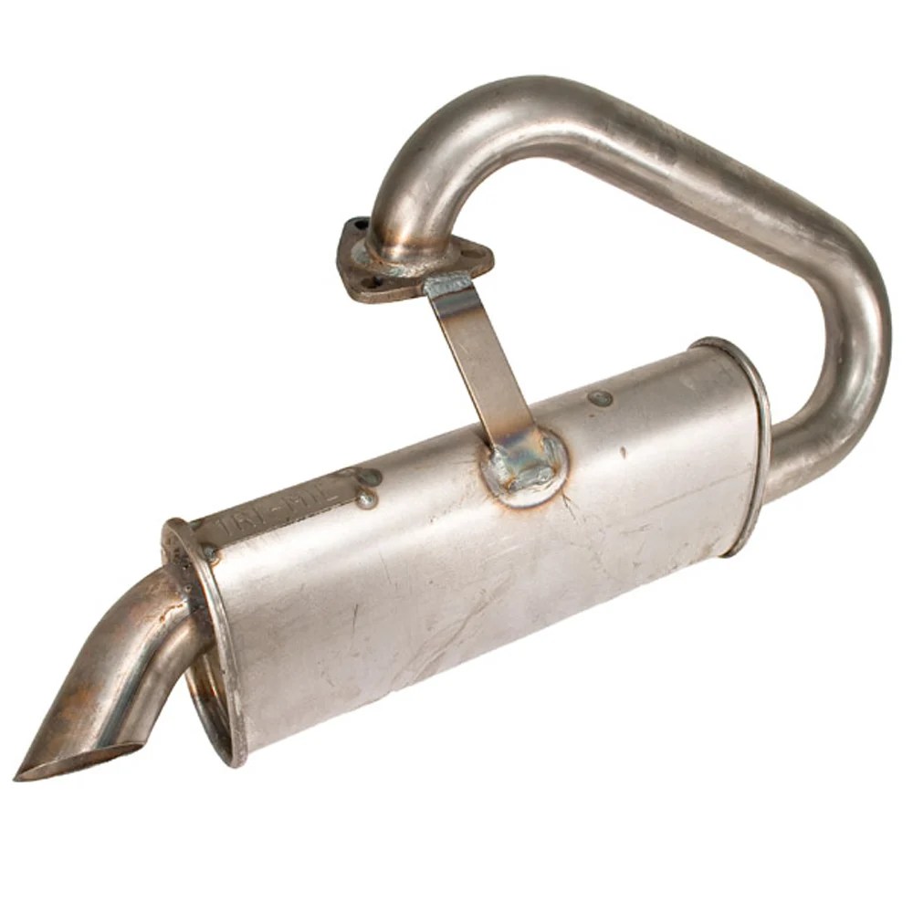 TriMil Bobtail QuietPak Muffler, Raw Steel Finish TriMil Exhausts