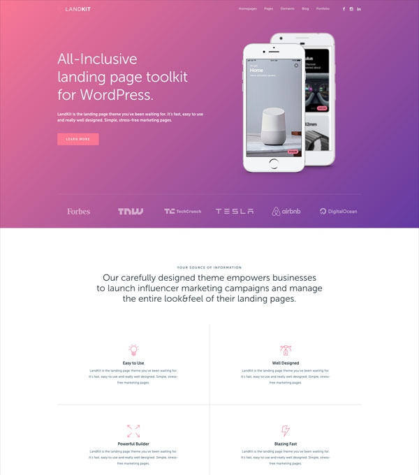 appshowcase WordPress Landing Page Theme Landkit