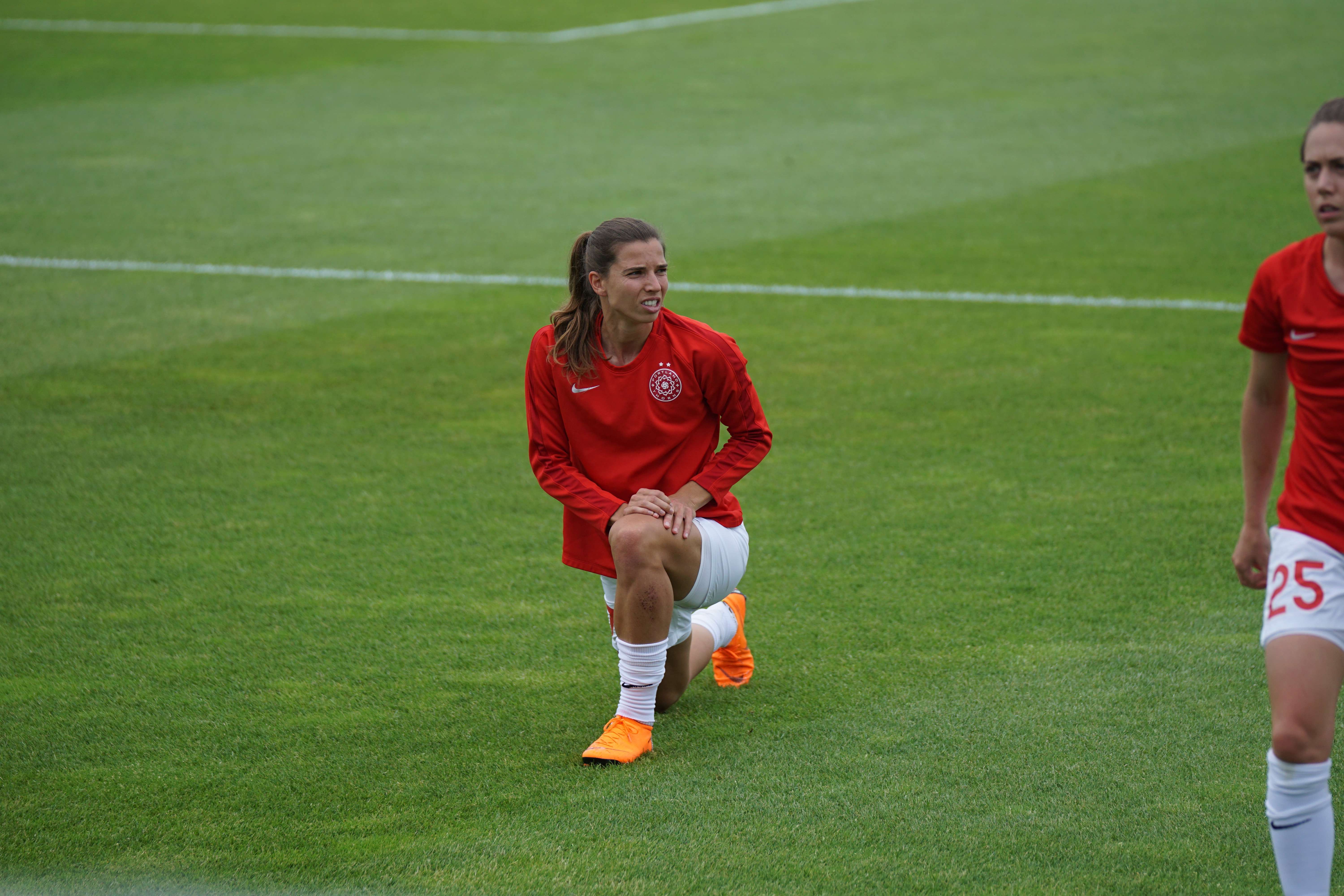 Stretching after a warming up before the match