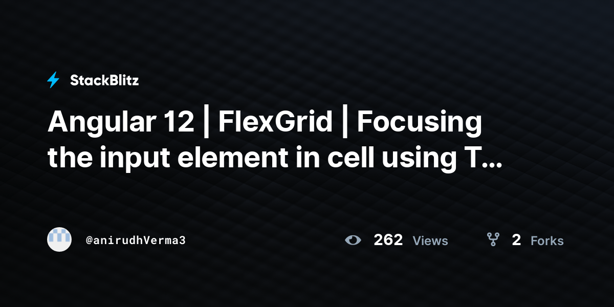 Angular 12 FlexGrid Focusing the input element in cell using Tab