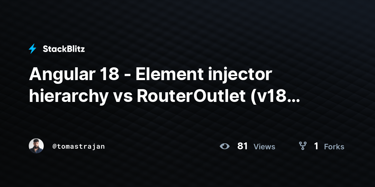 Angular 18 Element injector hierarchy vs RouterOutlet (v18 breaking