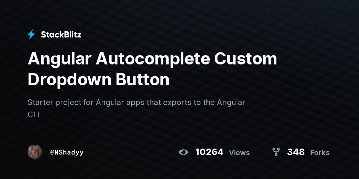 Angular Custom Dropdown Button StackBlitz