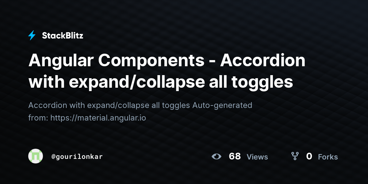 Angular Components Accordion with expand/collapse all toggles