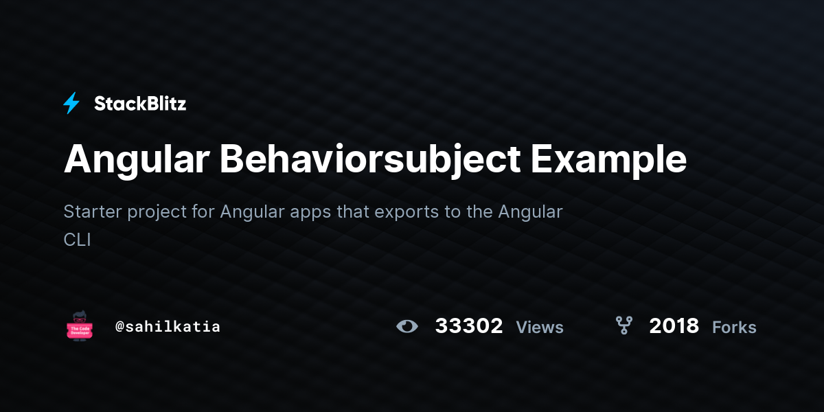 Angular Behaviorsubject Example StackBlitz