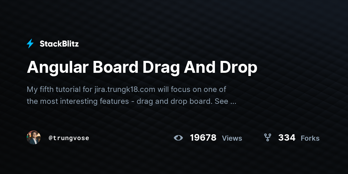 Angular Board Drag And Drop StackBlitz