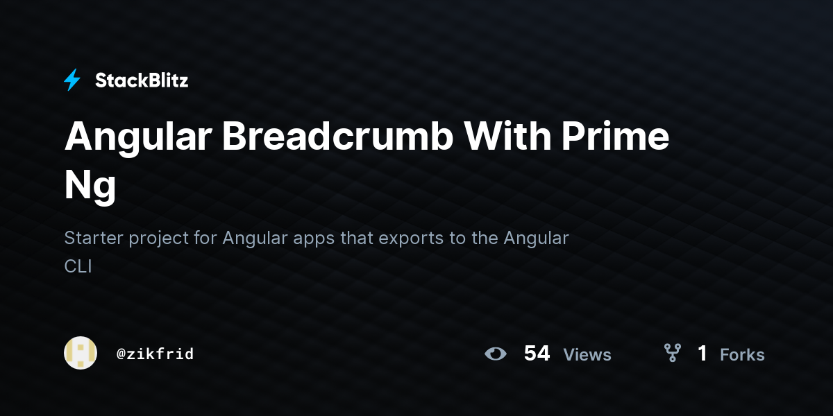 Angular Breadcrumb With Prime Ng StackBlitz