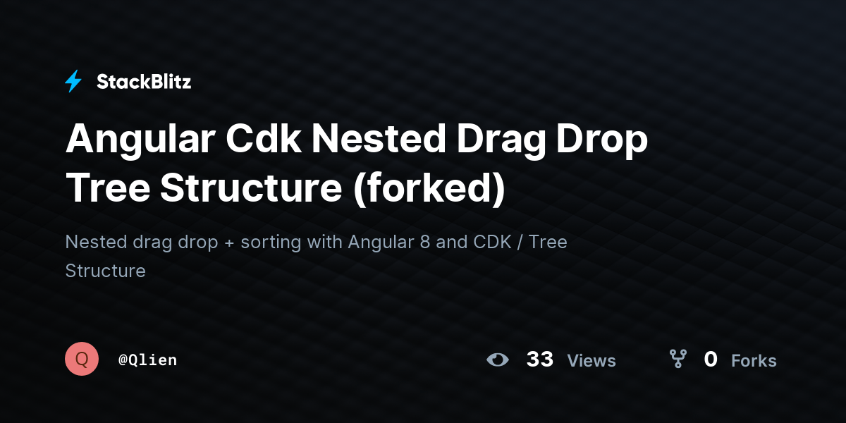 Angular Cdk Nested Drag Drop Tree Structure (forked) StackBlitz