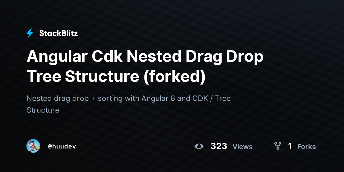 Angular Cdk Nested Drag Drop Tree Structure (forked) StackBlitz