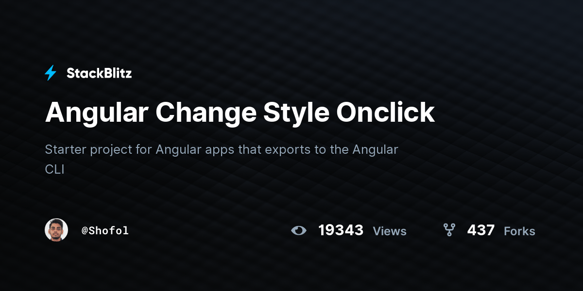 Angular Change Style Onclick StackBlitz