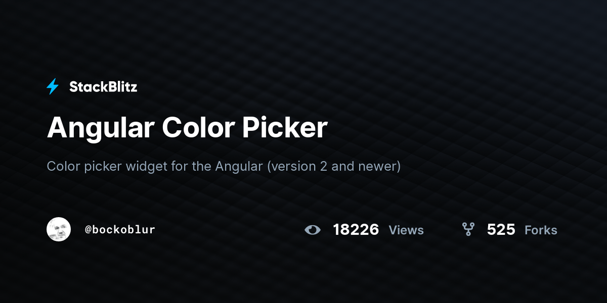 Angular Color Picker StackBlitz