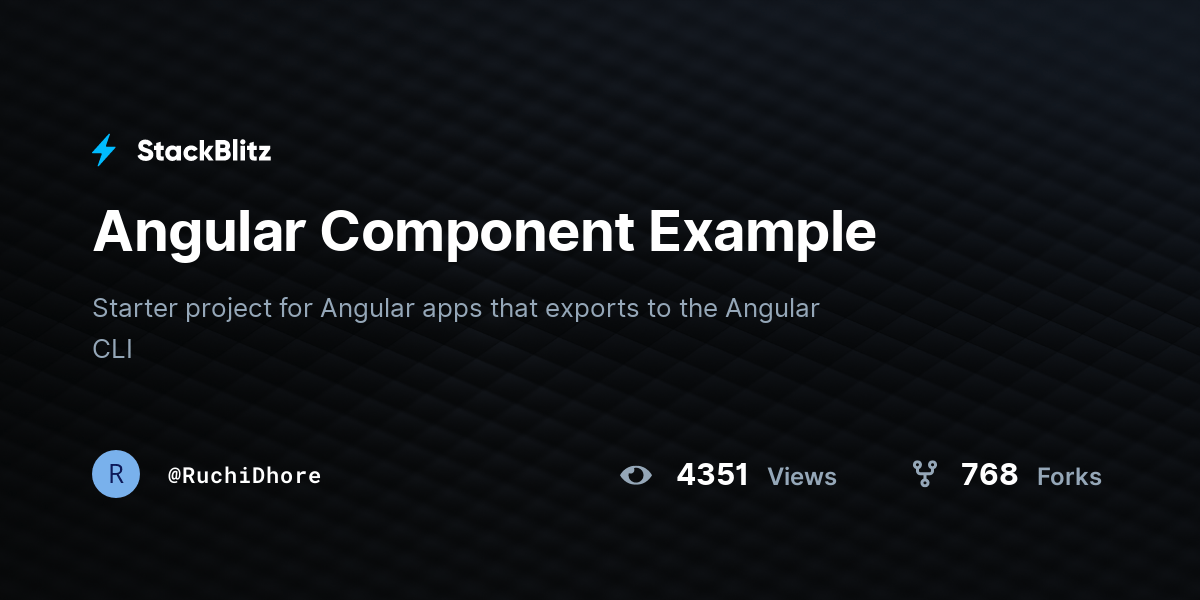 Angular Component Example StackBlitz