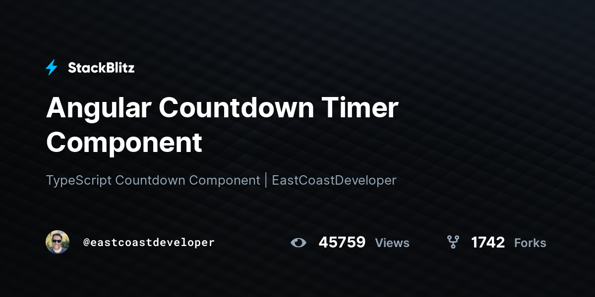 Angular Countdown Timer Component StackBlitz