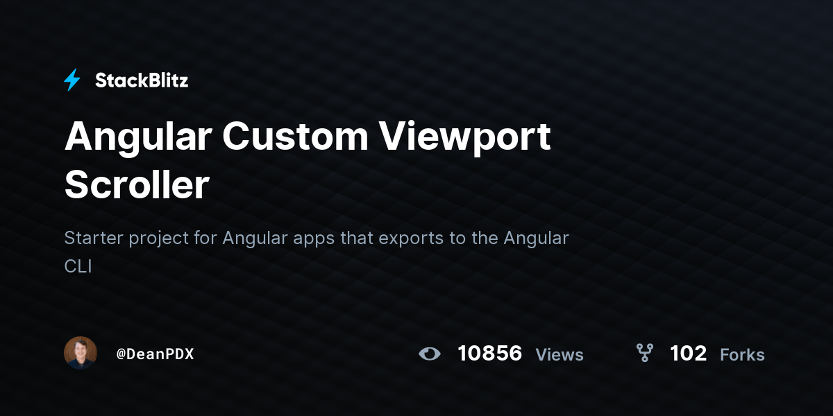 Angular Custom Viewport Scroller StackBlitz