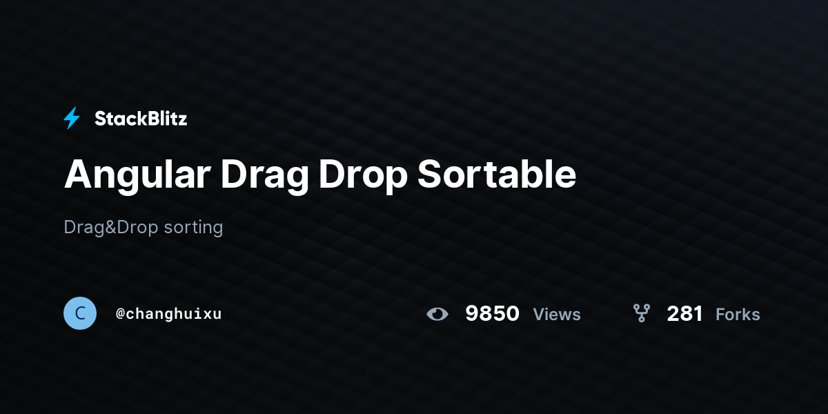 Angular Drag Drop Sortable StackBlitz