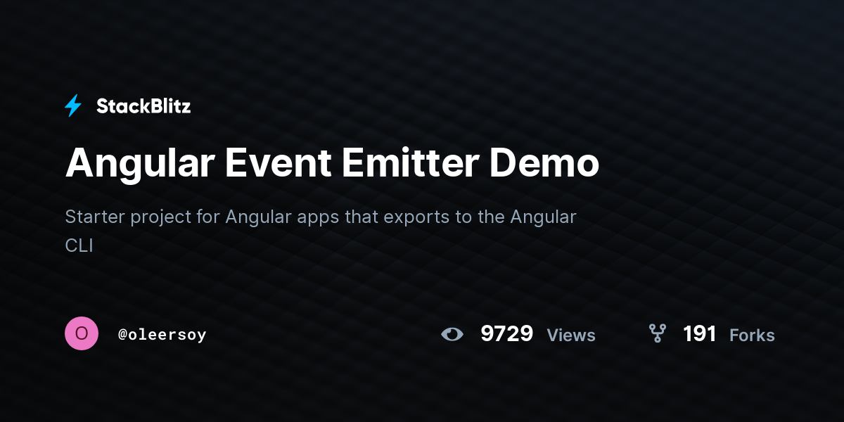 Angular Event Emitter Demo StackBlitz