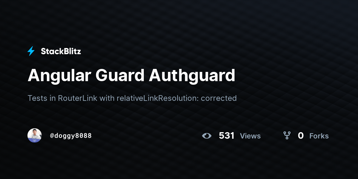 Angular Guard Authguard StackBlitz