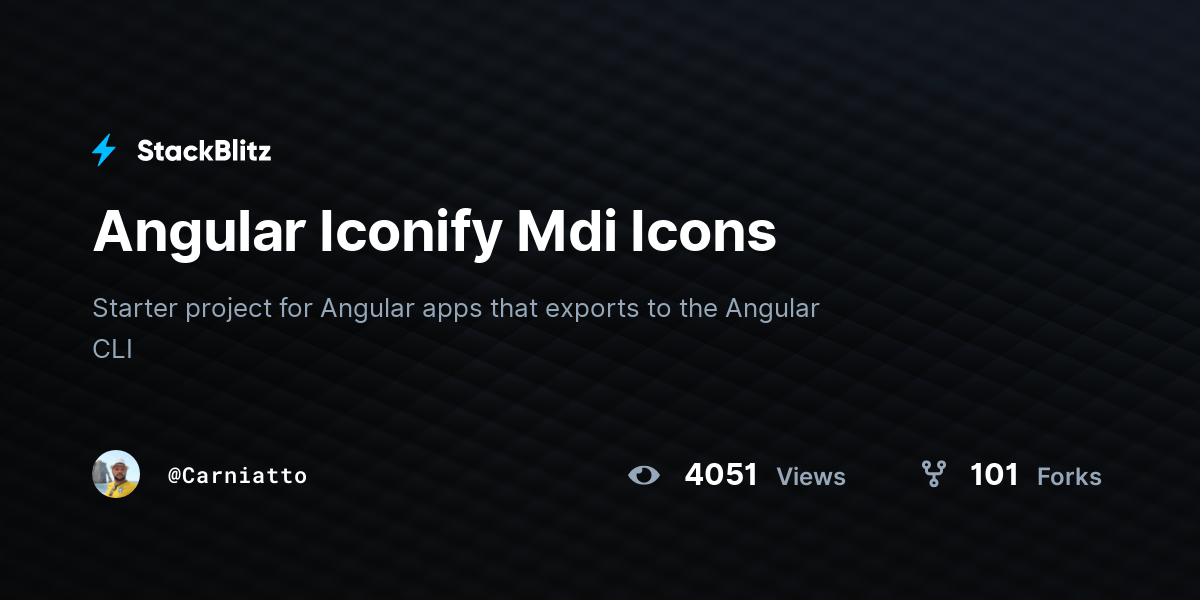 Angular Iconify Mdi Icons StackBlitz