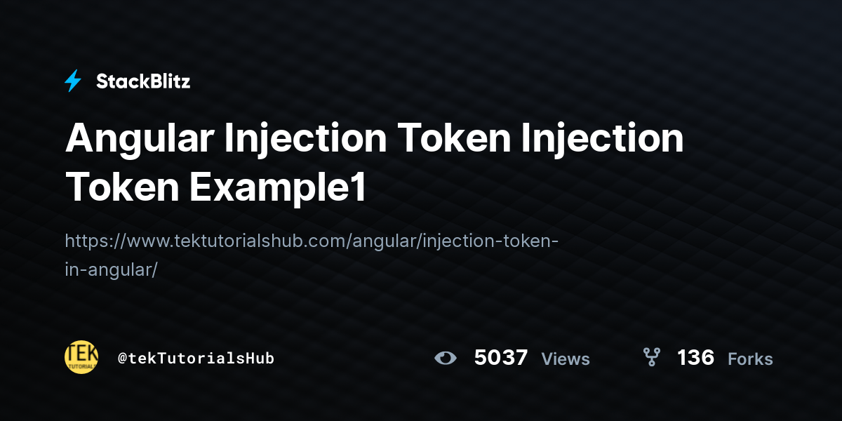 Angular Injection Token Injection Token Example1 StackBlitz