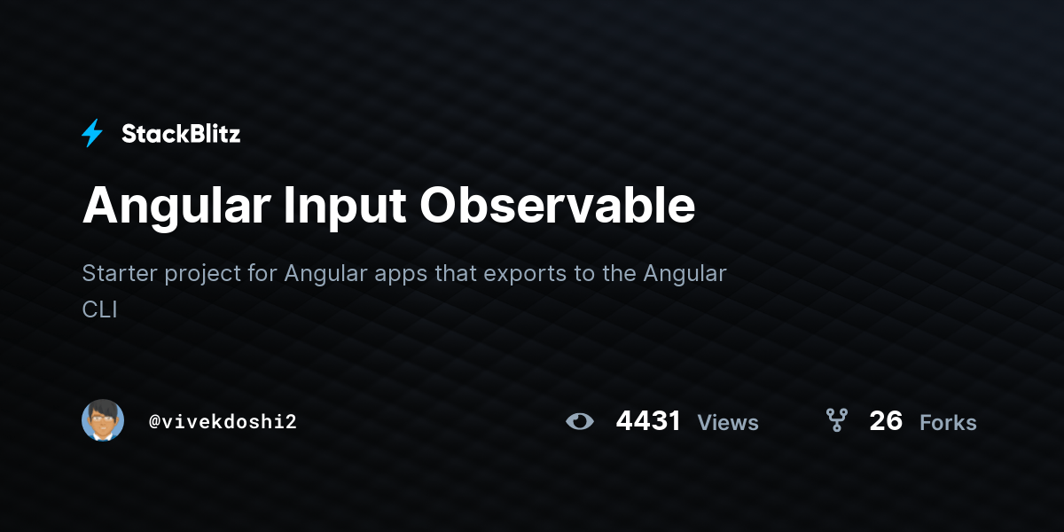 Angular Input Observable StackBlitz