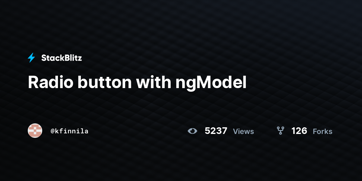 Radio button with ngModel StackBlitz