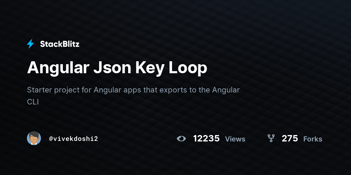 Angular Json Key Loop StackBlitz