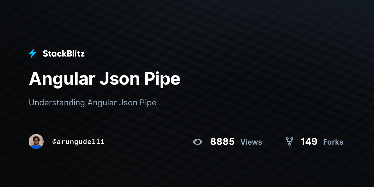 Angular Json Pipe StackBlitz