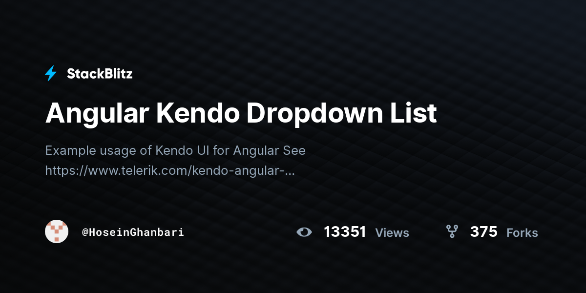 Angular Kendo Dropdown List StackBlitz