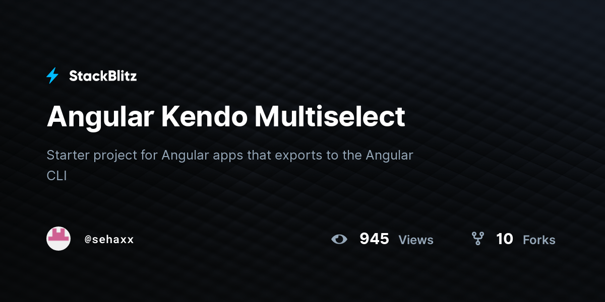 Angular Kendo Multiselect StackBlitz
