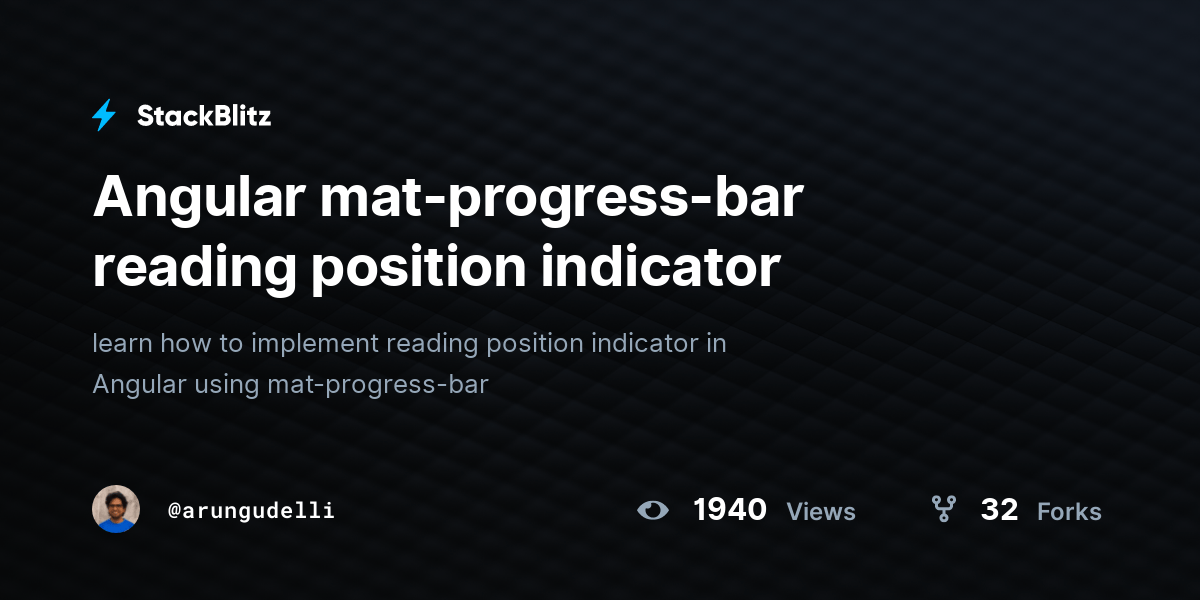 Angular matprogressbar reading position indicator StackBlitz