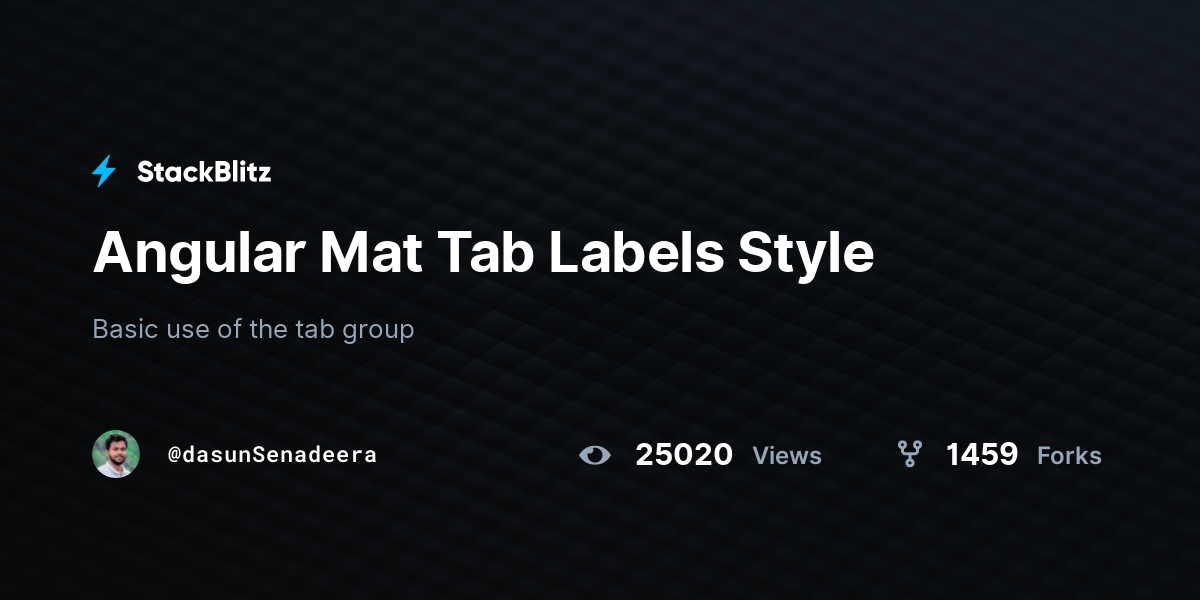 Angular Mat Tab Labels Style StackBlitz