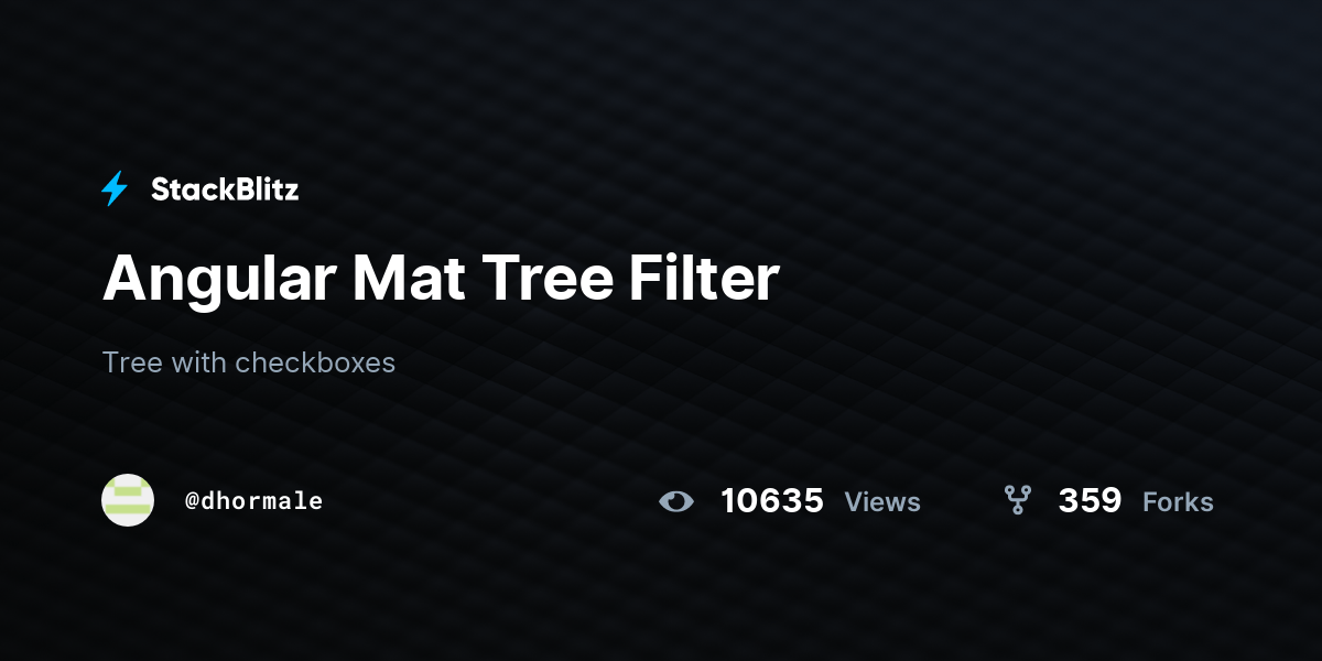 Angular Mat Tree Filter StackBlitz