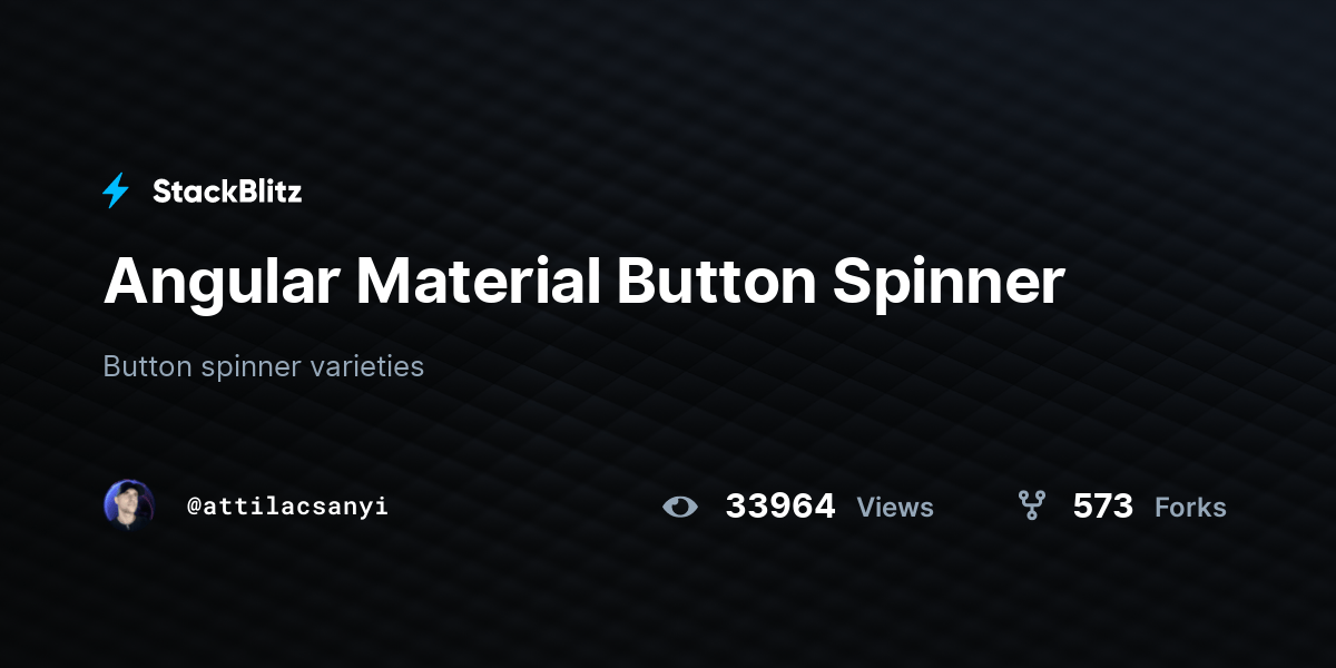 Angular Material Button Spinner StackBlitz