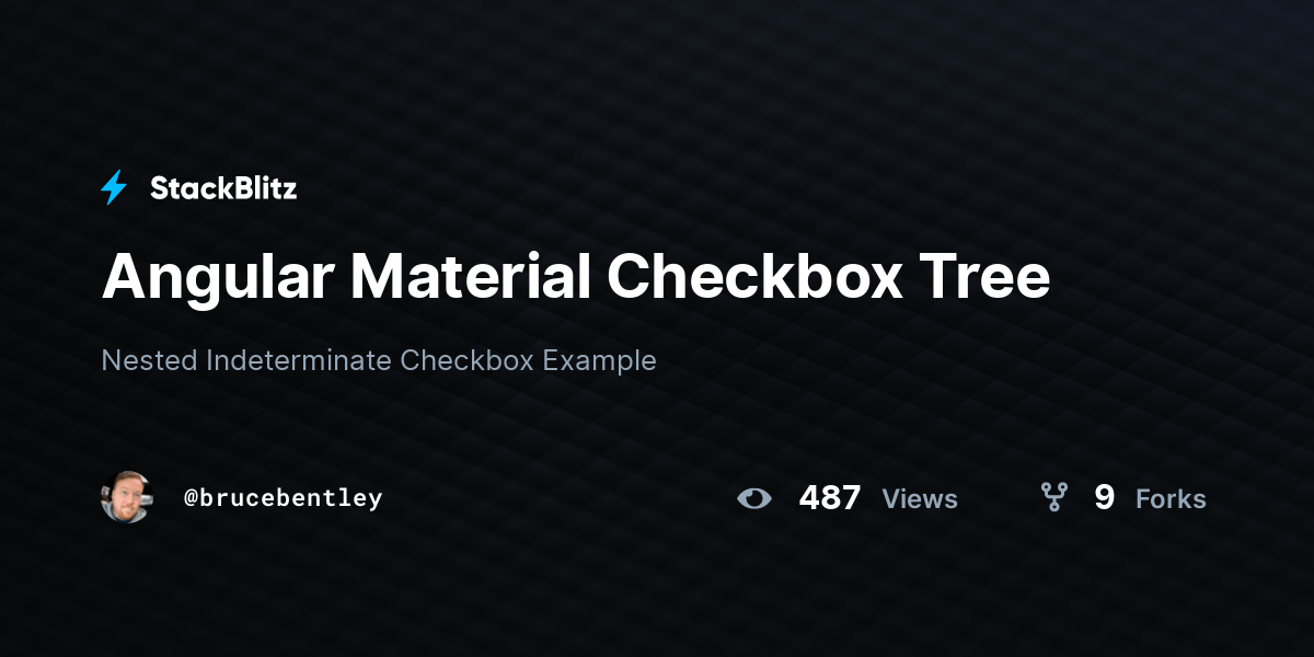 Angular Material Checkbox Tree StackBlitz