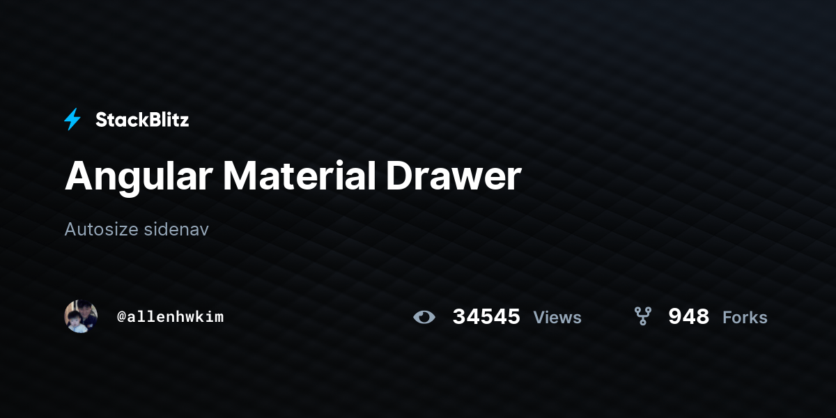 Angular Material Drawer StackBlitz