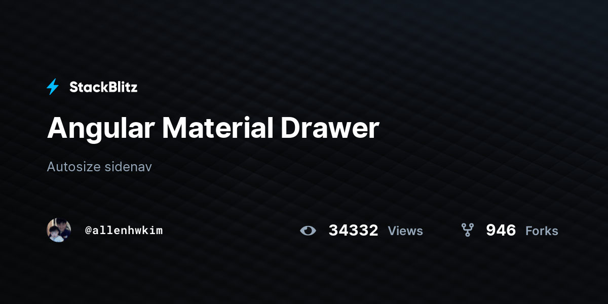 Angular Material Drawer StackBlitz