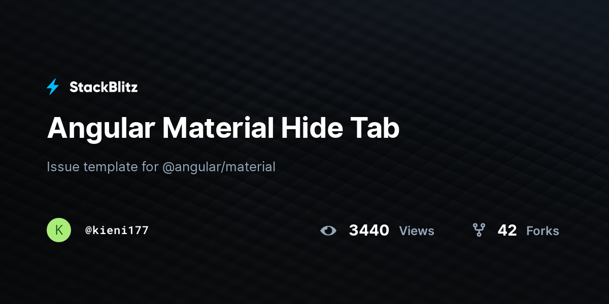 Angular Material Hide Tab StackBlitz