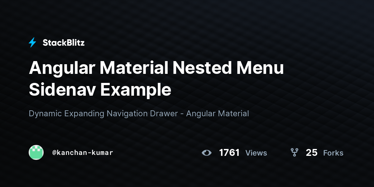 Angular Material Nested Menu Sidenav Example StackBlitz