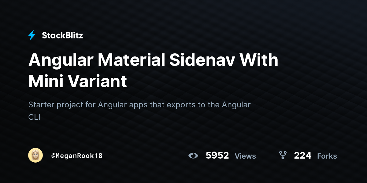 Angular Material Sidenav With Mini Variant StackBlitz