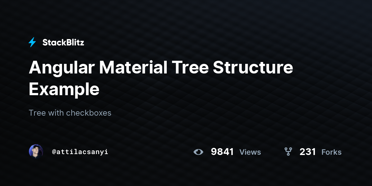 Angular Material Tree Structure Example StackBlitz