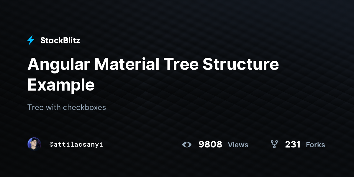 Angular Material Tree Structure Example StackBlitz