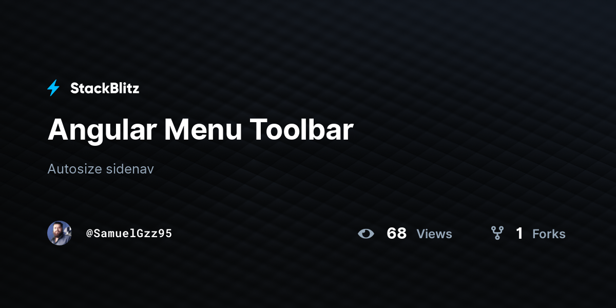 Angular Menu Toolbar StackBlitz