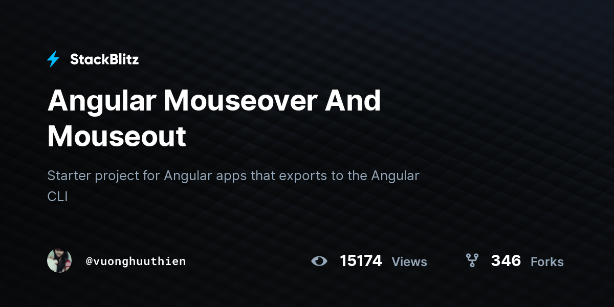 Angular Mouseover And Mouseout StackBlitz