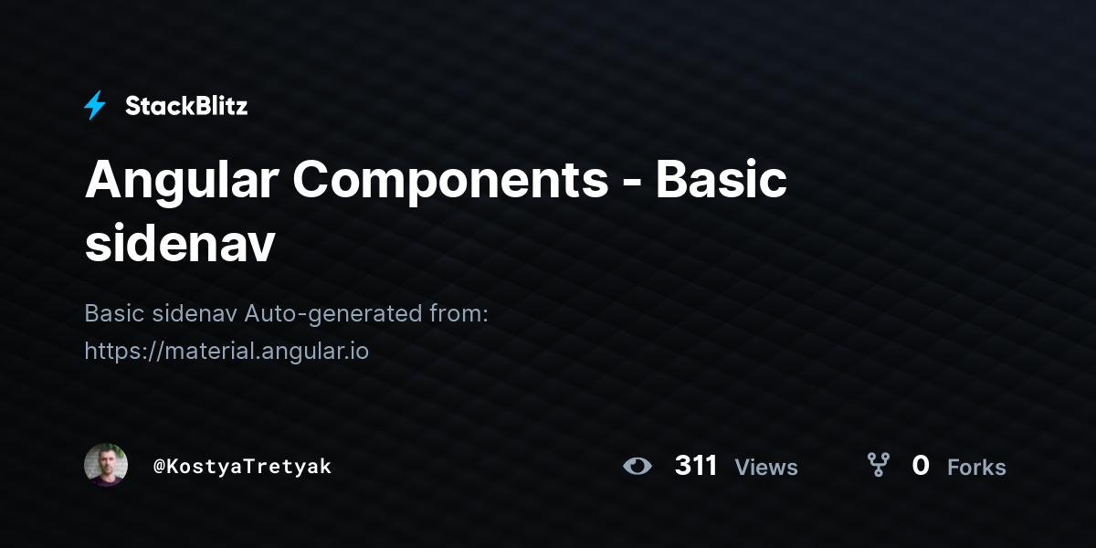 Angular Components Basic sidenav StackBlitz