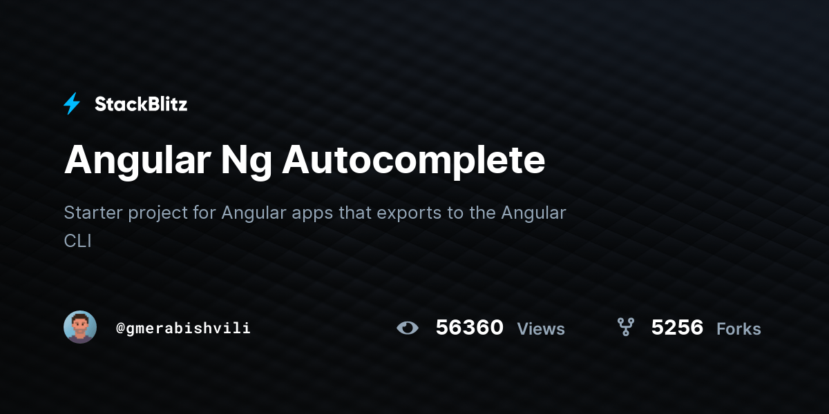 Angular Ng StackBlitz